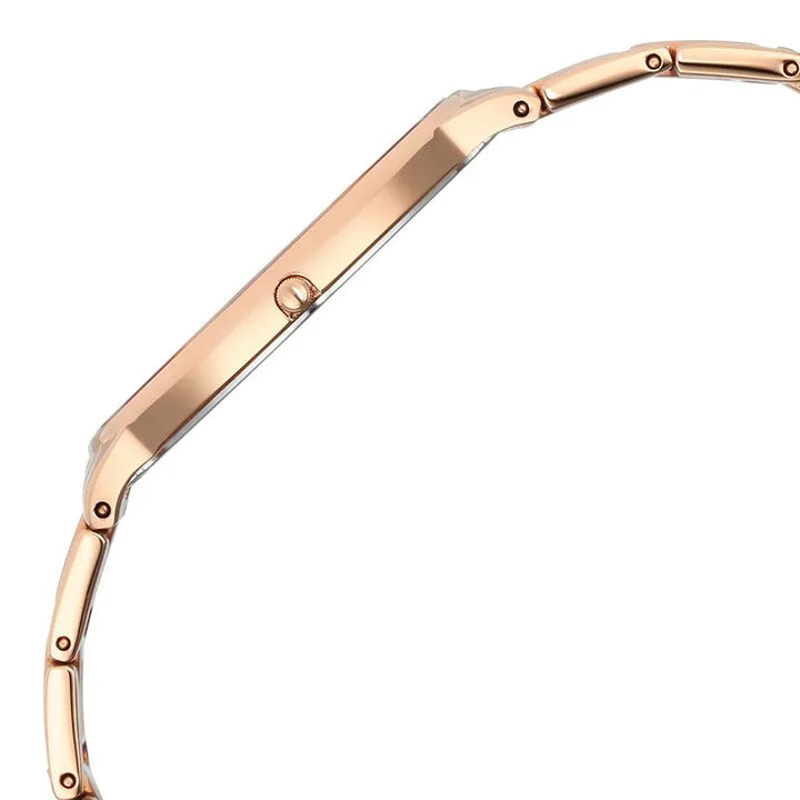 Titan Edge Metal Ladies Allure Quartz Analog Mother Of Pearl Dial Rose Gold Stainless Steel Strap Women&
