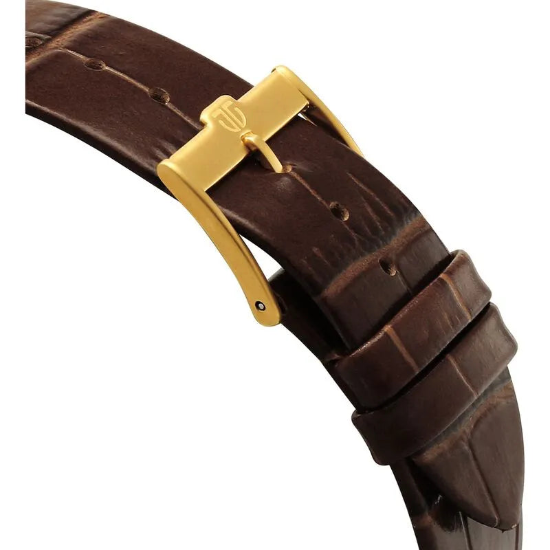 Titan Edge Monture Quartz Brown Dial Leather Strap Men&