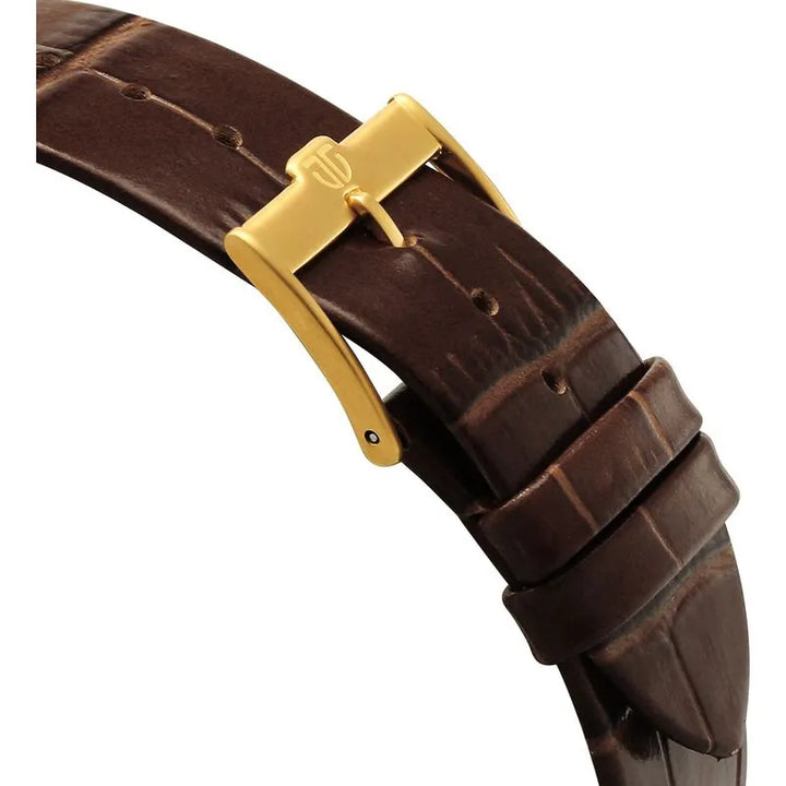 Titan Edge Monture Quartz Brown Dial Leather Strap Men&