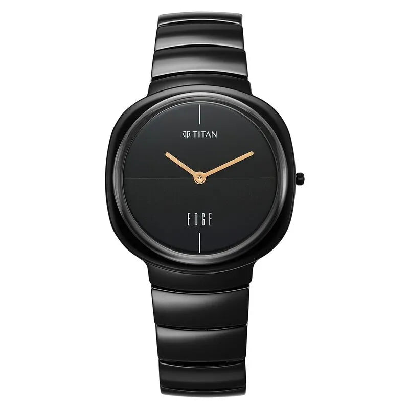 Titan Edge Squircle Quartz Rich Black Ceramic Unisex Watch nu1841nc01