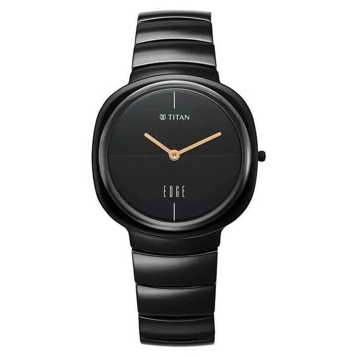 Titan Edge Squircle Quartz Rich Black Ceramic Unisex Watch nu1841nc01