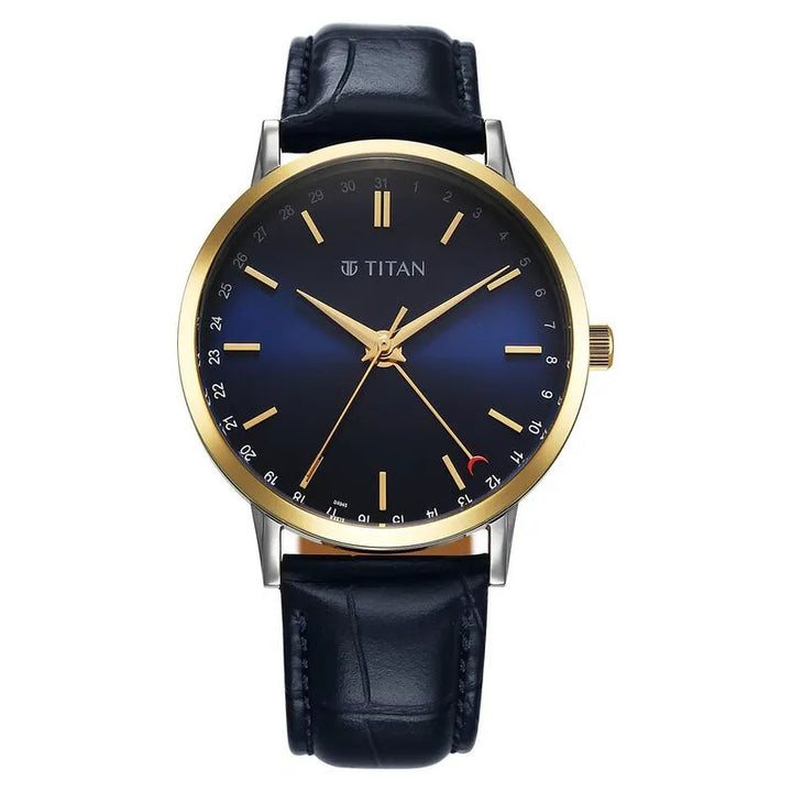 Titan Elegance NU90202BL01 Blue Dial Men&