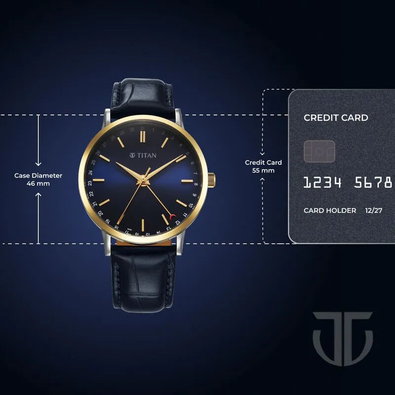 Titan Elegance NU90202BL01 Blue Dial Men&