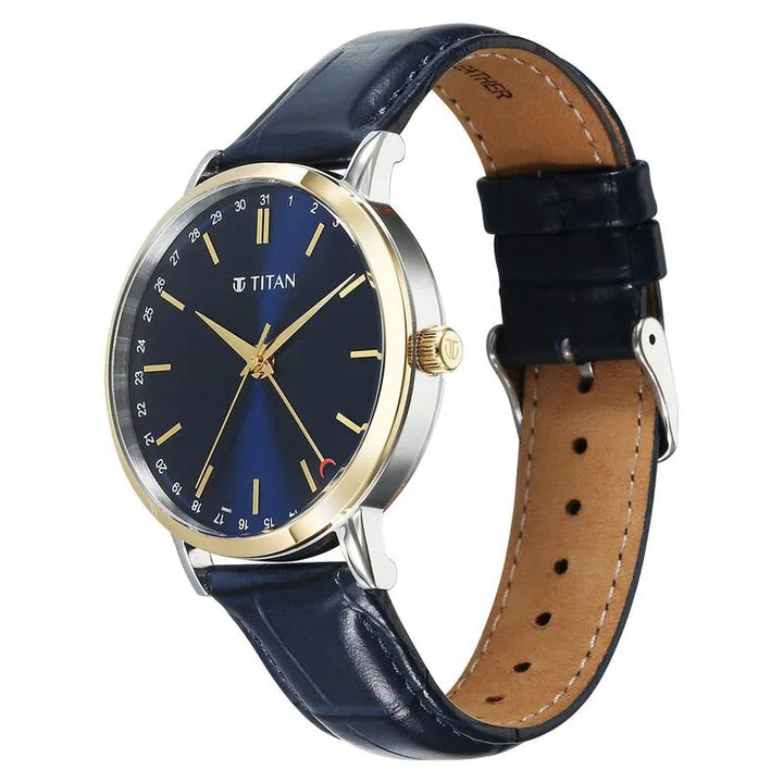 Titan Elegance NU90202BL01 Blue Dial Men&