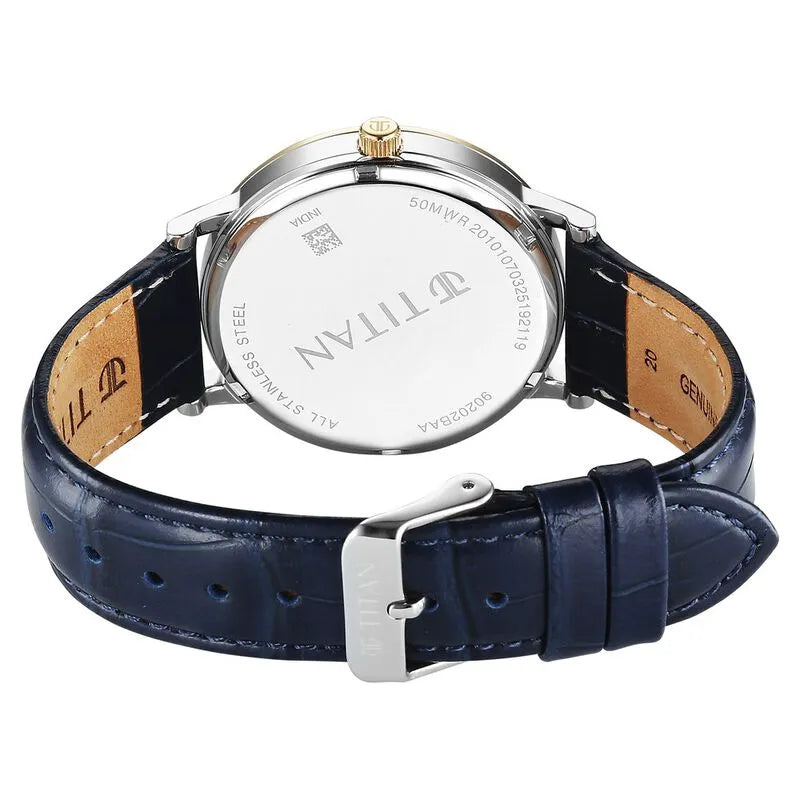 Titan Elegance NU90202BL01 Blue Dial Men&