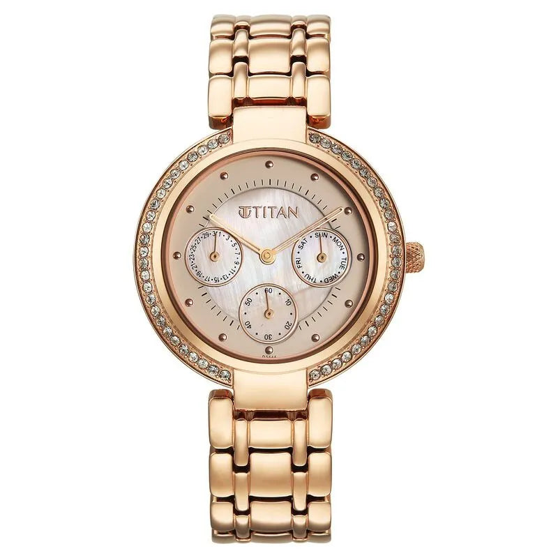Titan Eternal 95187wm02 Off White Dial Quartz Women&