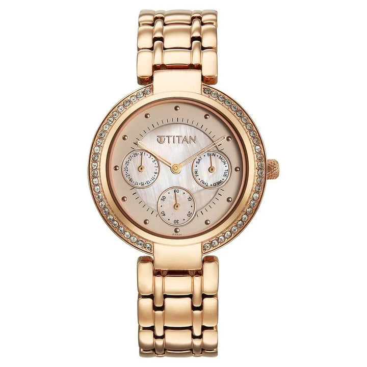 Titan Eternal 95187wm02 Off White Dial Quartz Women&