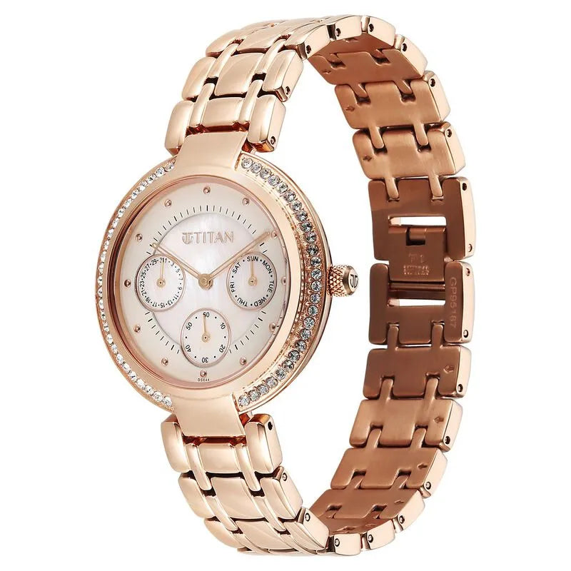 Titan Eternal 95187wm02 Off White Dial Quartz Women&