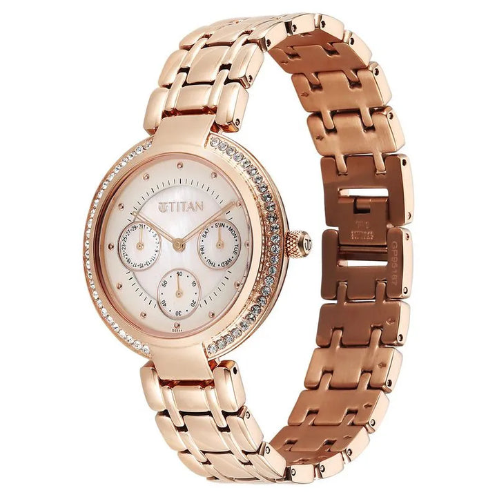 Titan Eternal 95187wm02 Off White Dial Quartz Women&