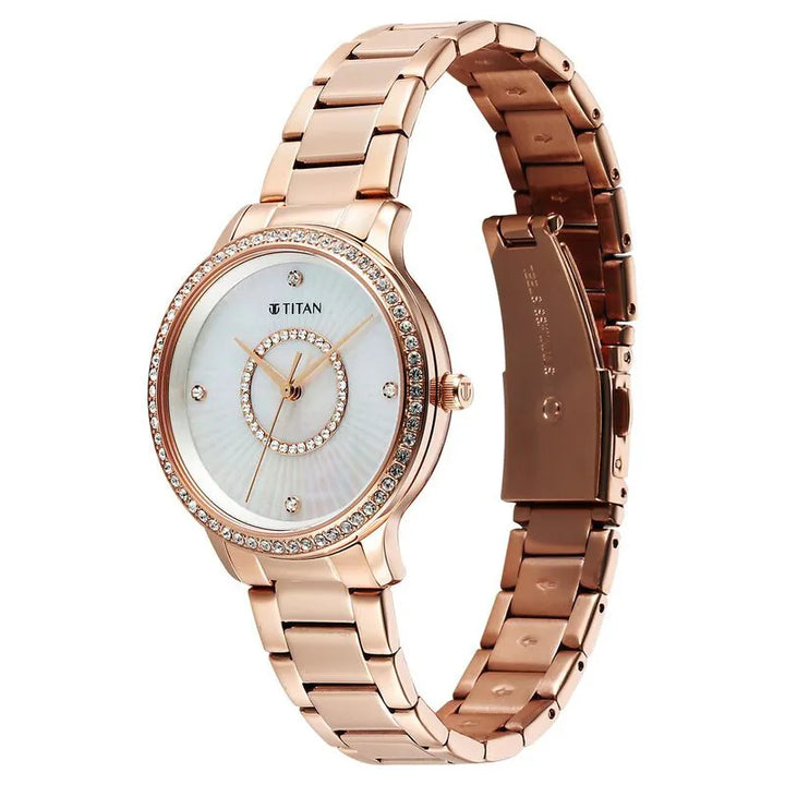 Titan Glamour 95314WM01 Mother Of Pearl Dial Women&