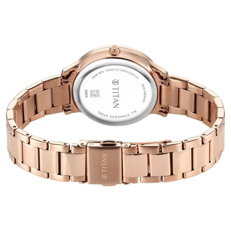 Titan Glamour 95314WM01 Mother Of Pearl Dial Women&