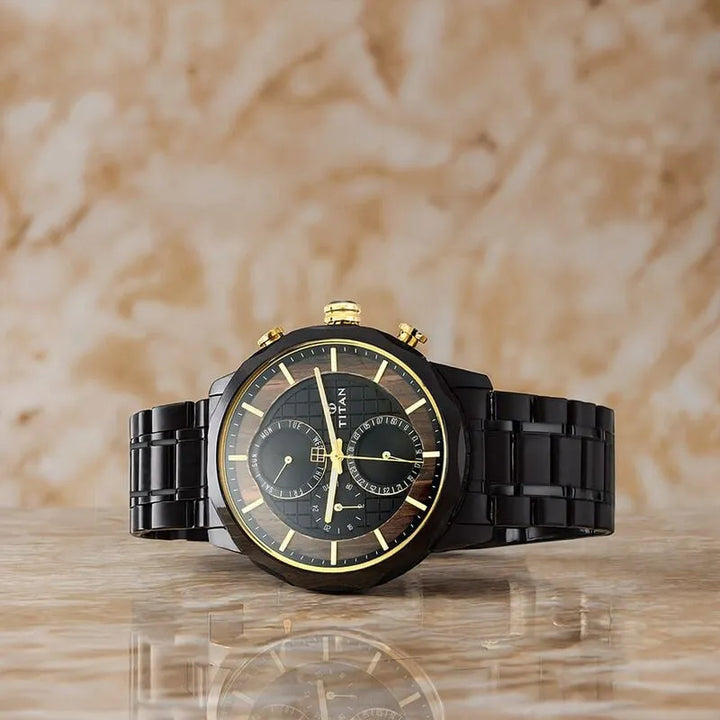 Titan Grandmaster Multifunction Black Dial Men&