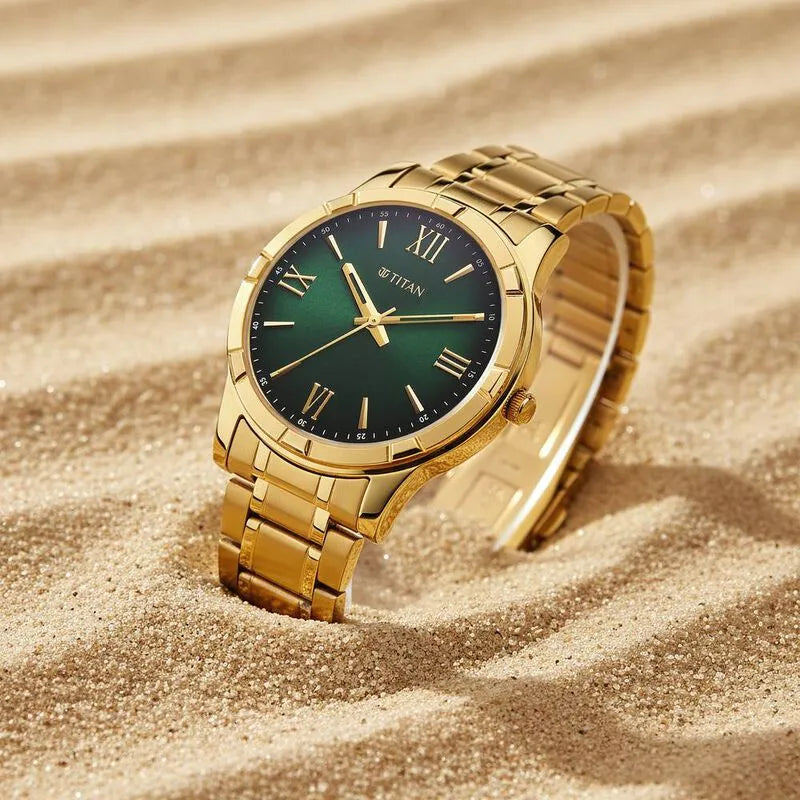 Titan Karishma 10058ym04 Green Dial Men&