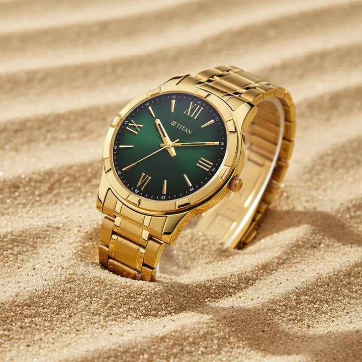 Titan Karishma 10058ym04 Green Dial Men&