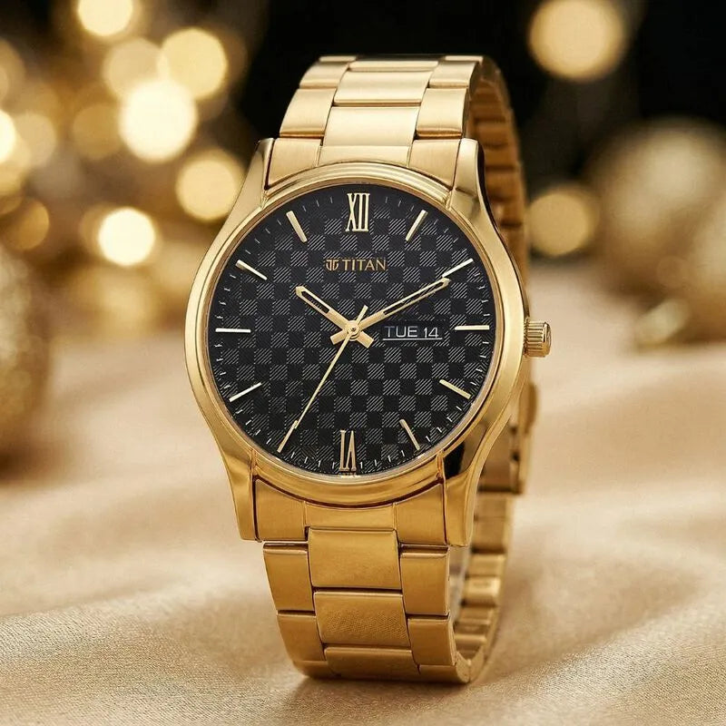 Titan Karishma 10059ym01 Black Dial Men&