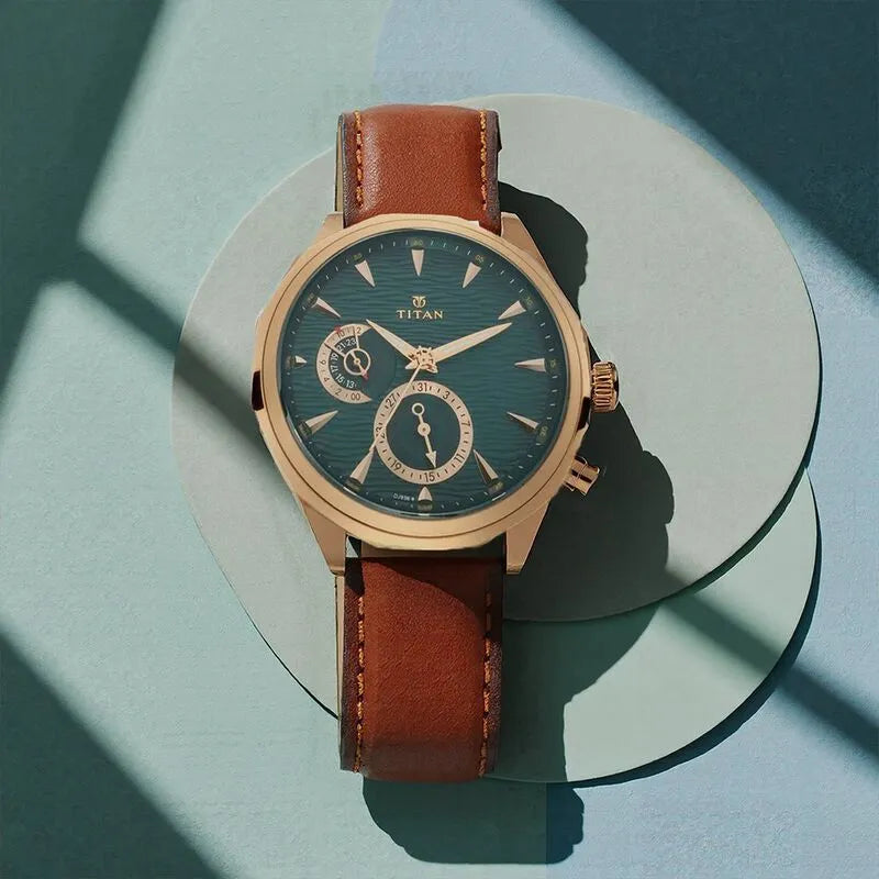 Titan Maritime Green Dial Quartz Multifunction Men&