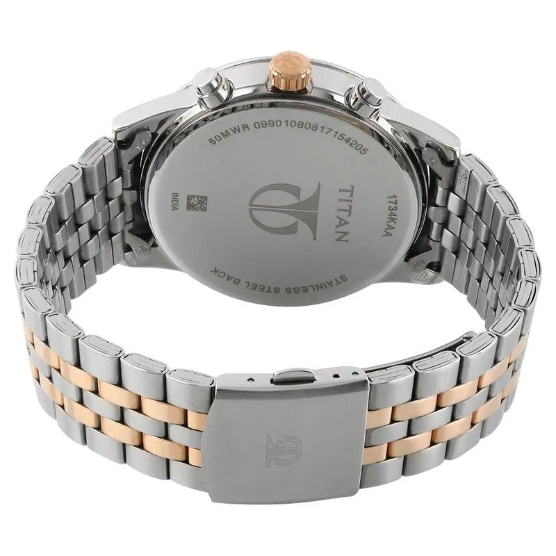 Titan Metropolitan Luxe nu1734km02 Multifunction White Dial Men&