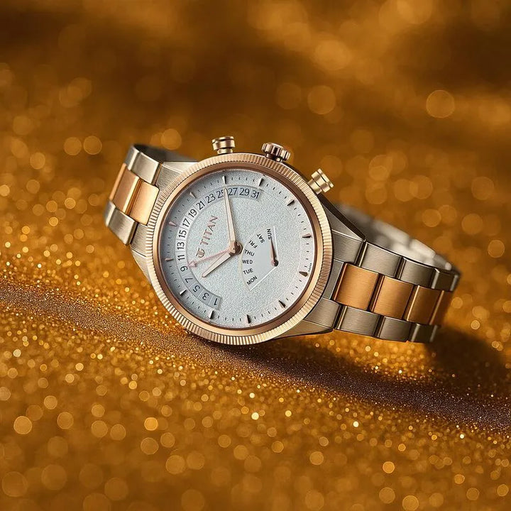 Titan Micromotors nu90180km01 Silver Dial Men&