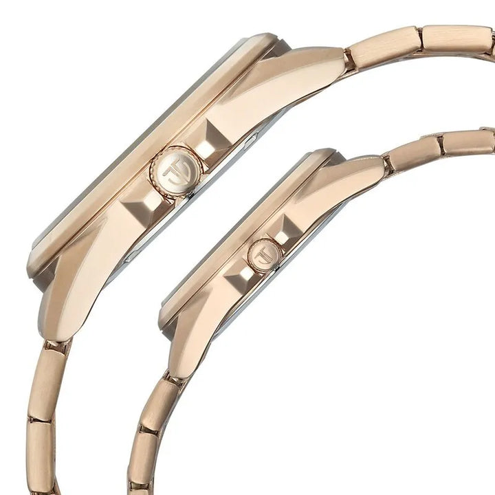 Titan Modern Bandhan Rose Gold Dial Stainless Steel Couple Watch 9401594215wm01