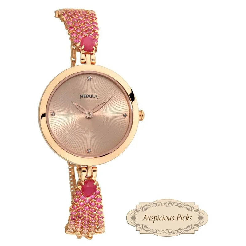 Titan Nebula Ashvi nu5578dm05 Pink Gold Dial Women&