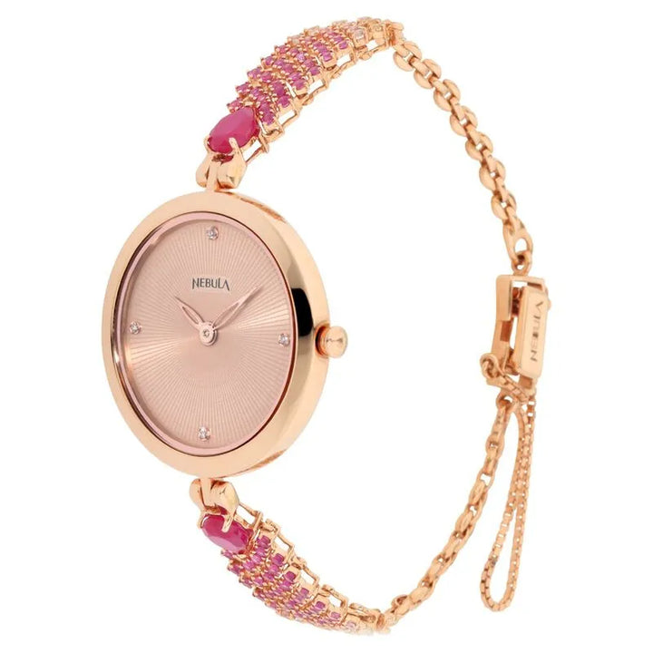 Titan Nebula Ashvi nu5578dm05 Pink Gold Dial Women&
