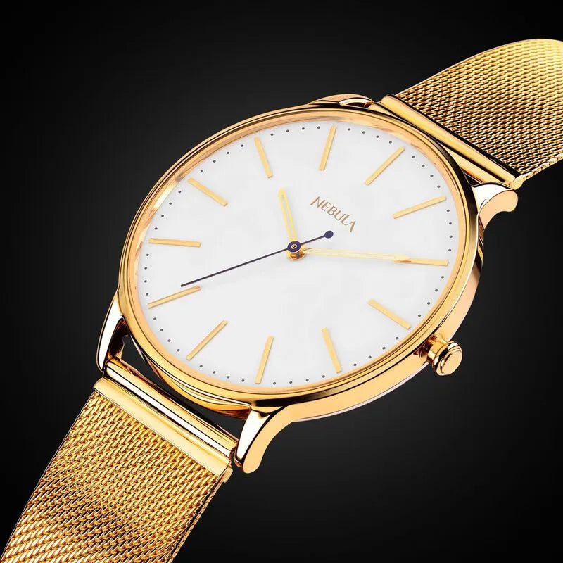 Titan Nebula Lustre 18k Gold Analog Men&