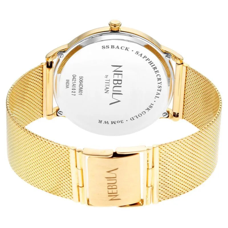 Titan Nebula Lustre 18k Gold Analog Men&