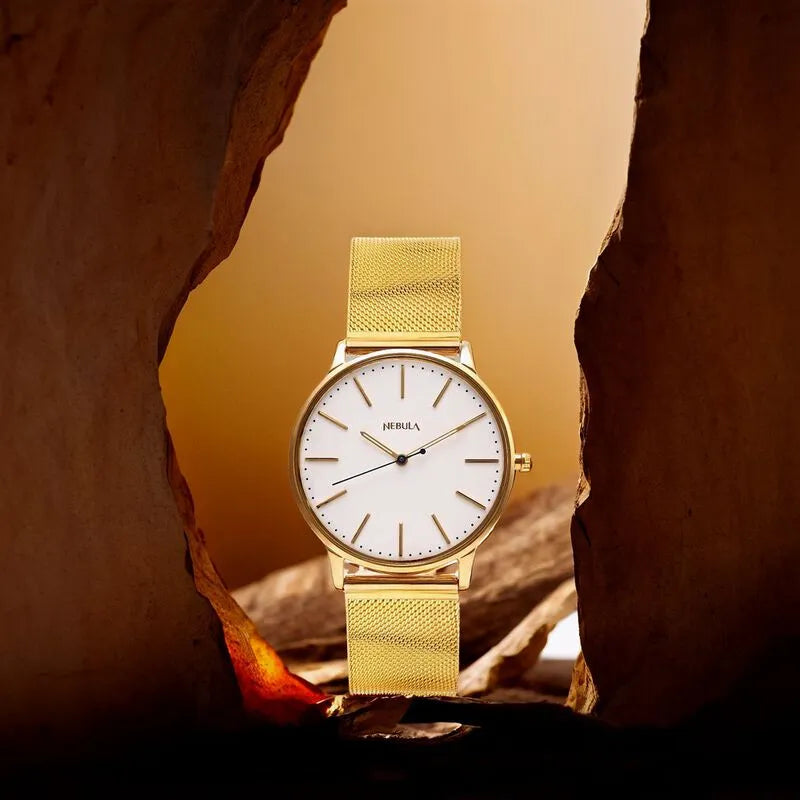 Titan Nebula Lustre 18k Gold Analog Men&
