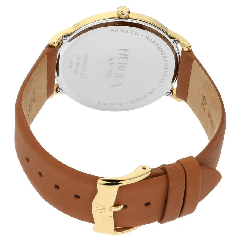 Titan Nebula Lustre 18k Gold Blue Dial Men&