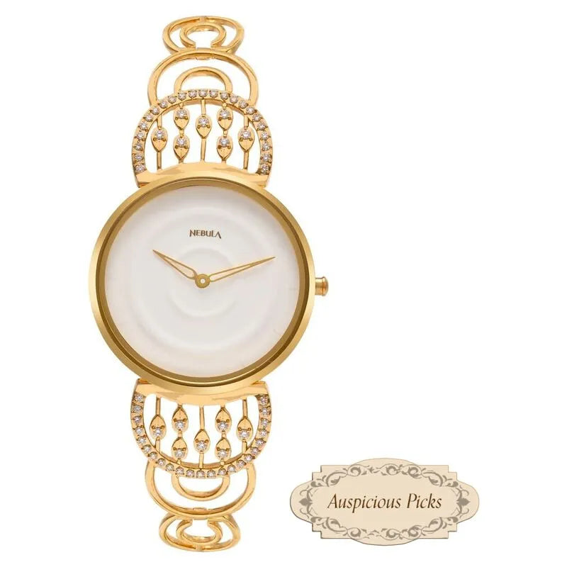 Titan Nebula Varsha nu5600dm01 White Dial Women&