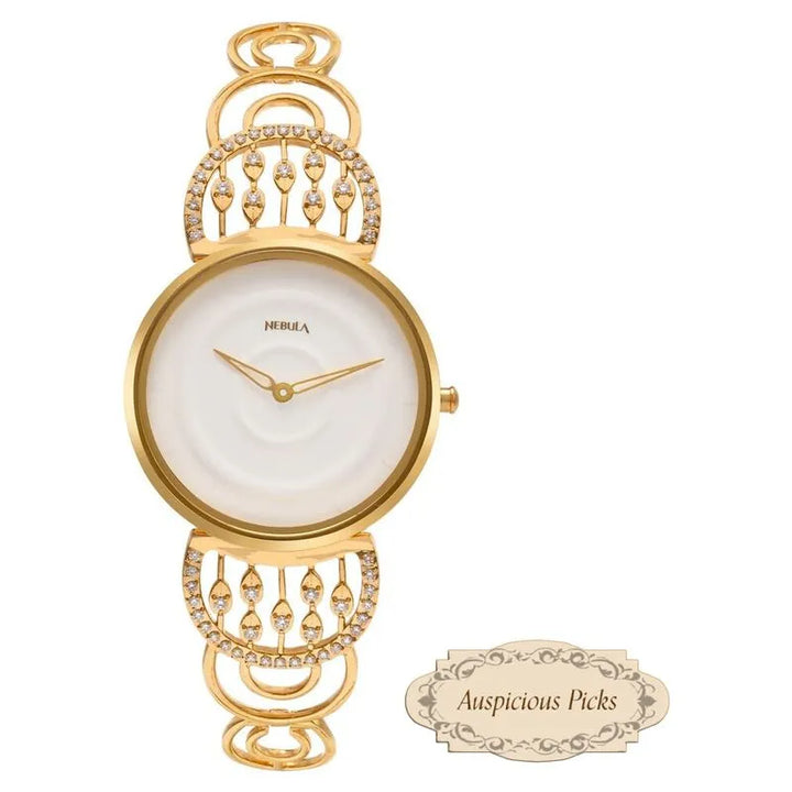 Titan Nebula Varsha nu5600dm01 White Dial Women&
