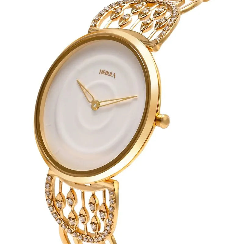 Titan Nebula Varsha nu5600dm01 White Dial Women&