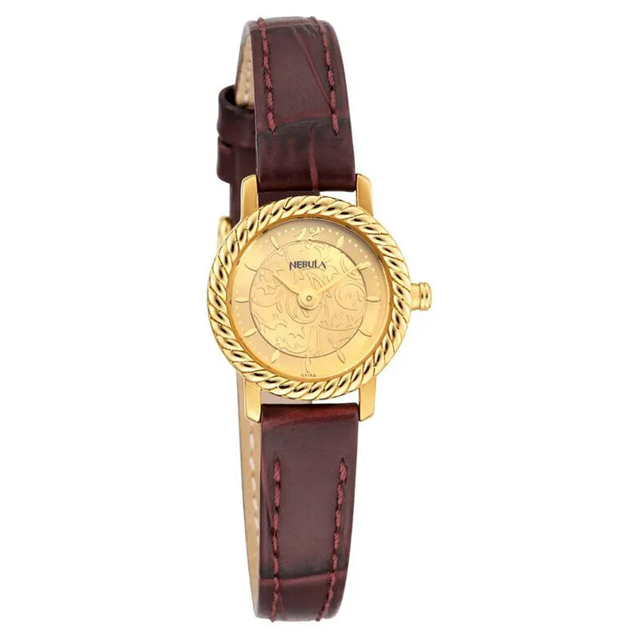 Titan Nebula Vintage 18k Gold Analog Women&