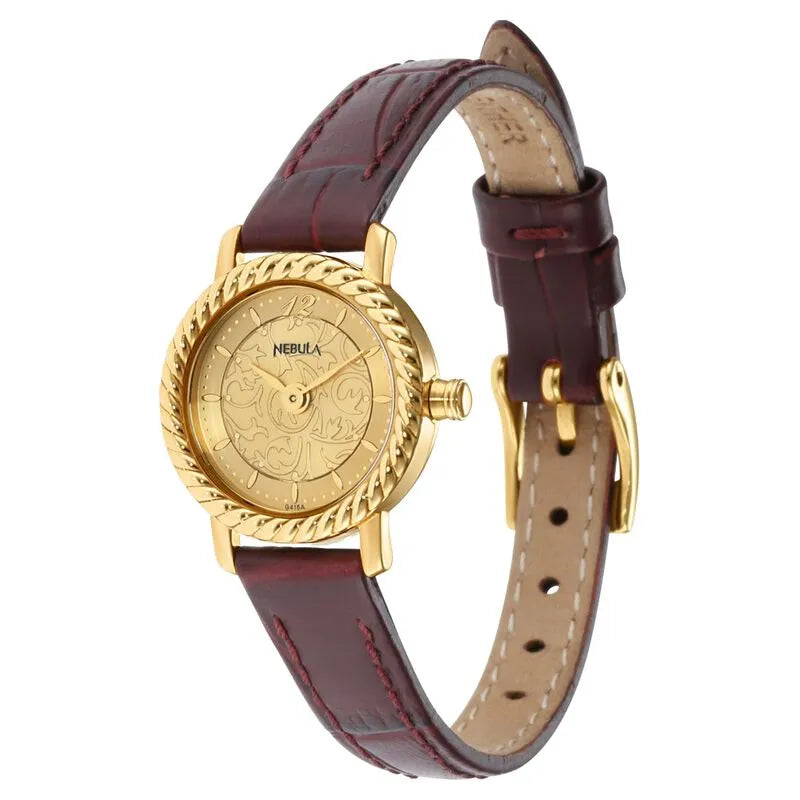 Titan Nebula Vintage 18k Gold Analog Women&