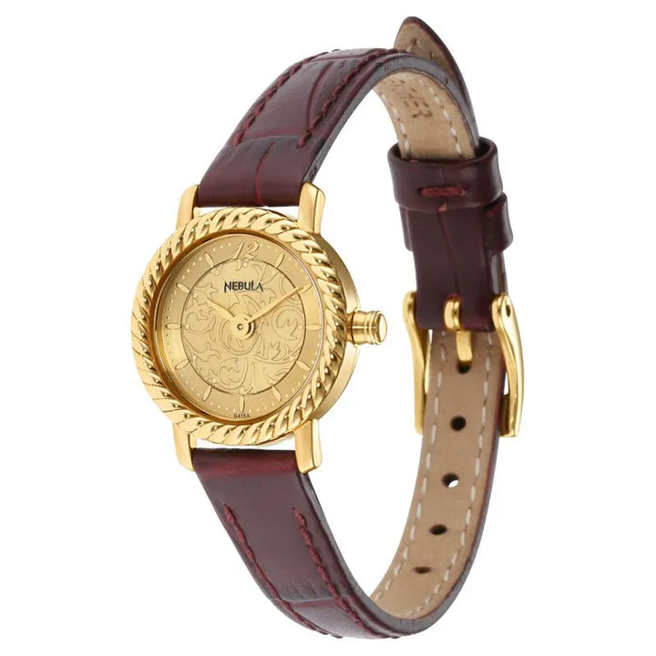 Titan Nebula Vintage 18k Gold Analog Women&