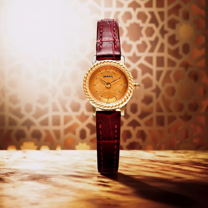 Titan Nebula Vintage 18k Gold Analog Women&
