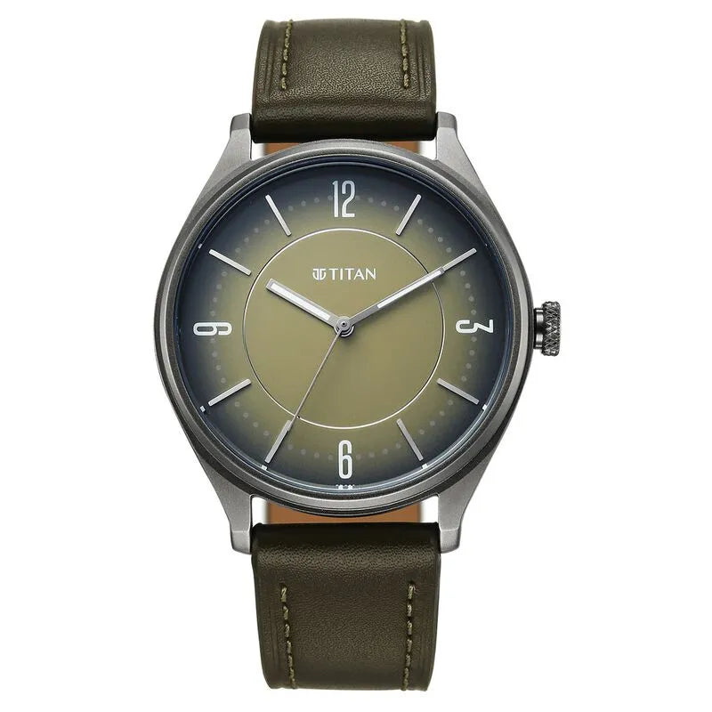 Titan Neo Basics 1802ql05 Green Dial Men&