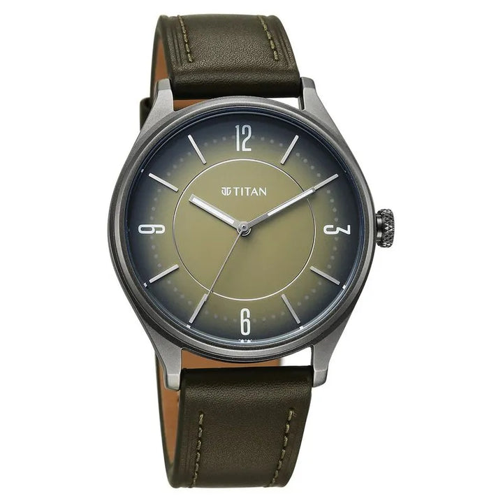 Titan Neo Basics 1802ql05 Green Dial Men&
