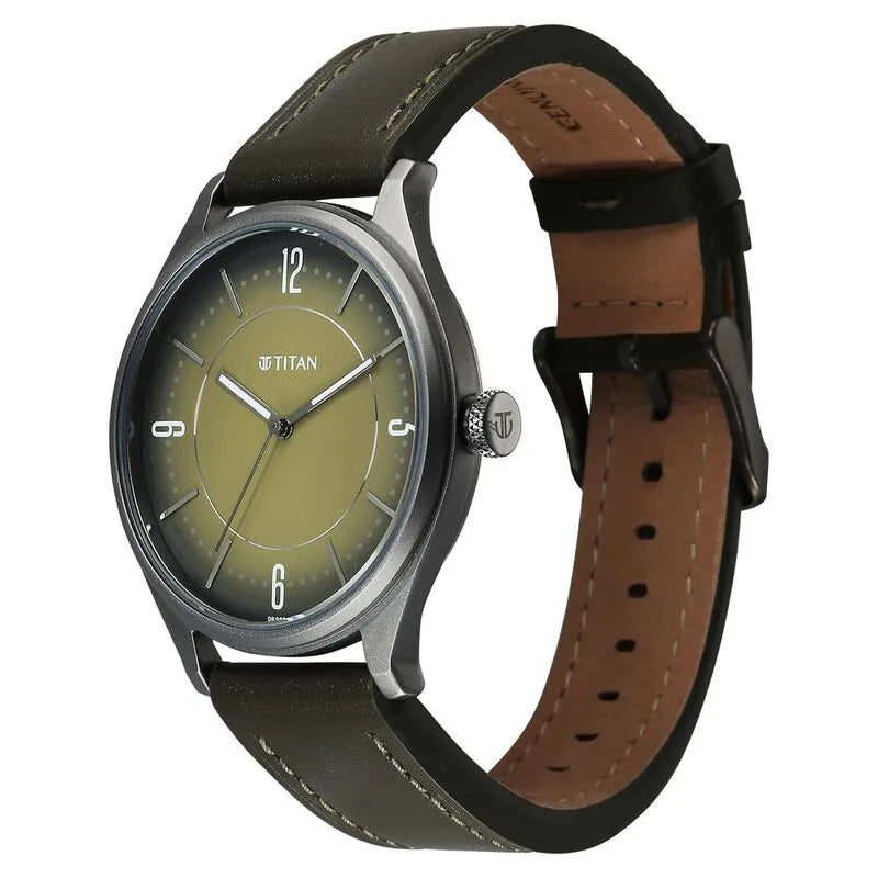 Titan Neo Basics 1802ql05 Green Dial Men&