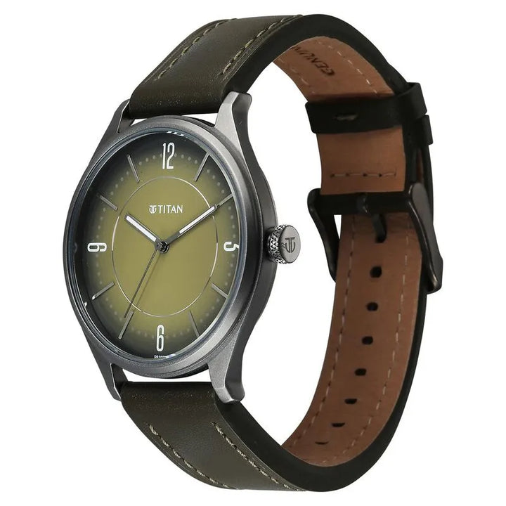 Titan Neo Basics 1802ql05 Green Dial Men&