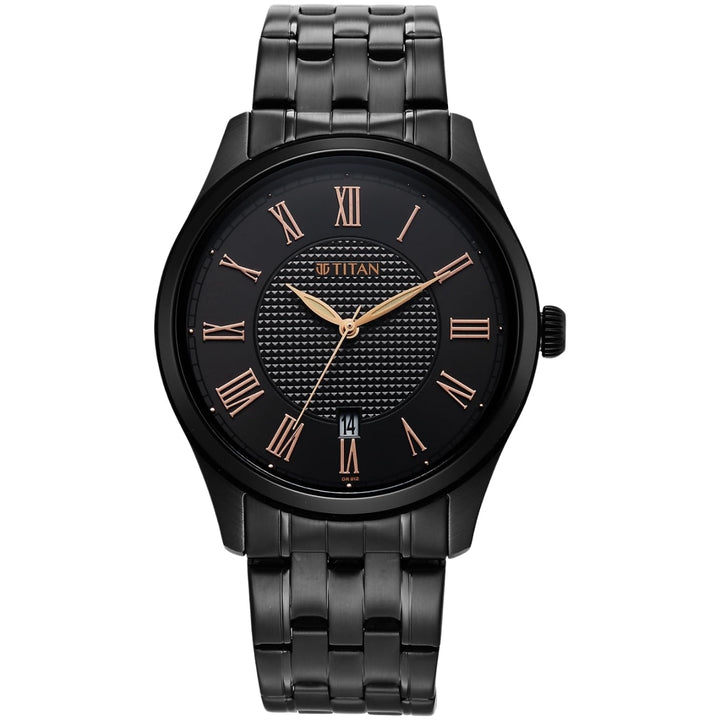 Titan 10063NM01 Black Dial Men&