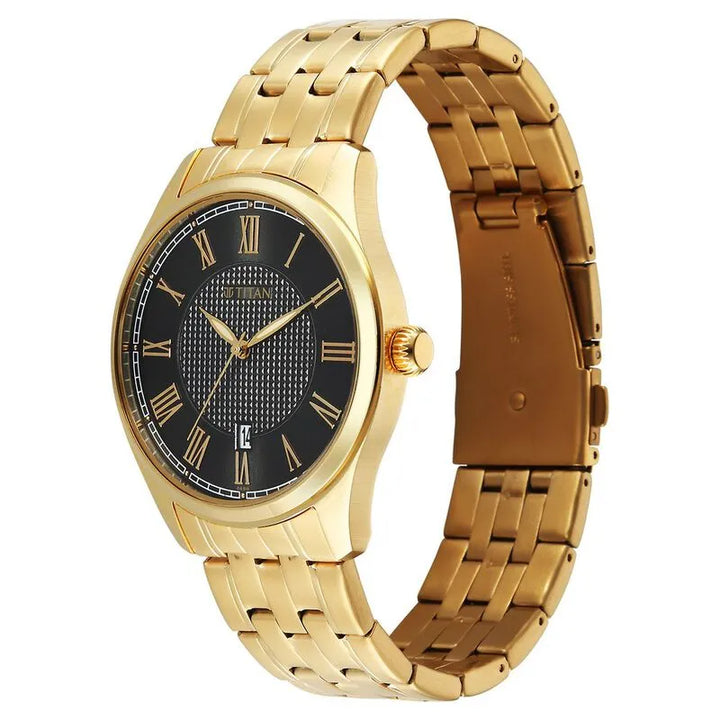 Titan Neo Roman Green Dial Carnation Gold Stainless Steel Men&