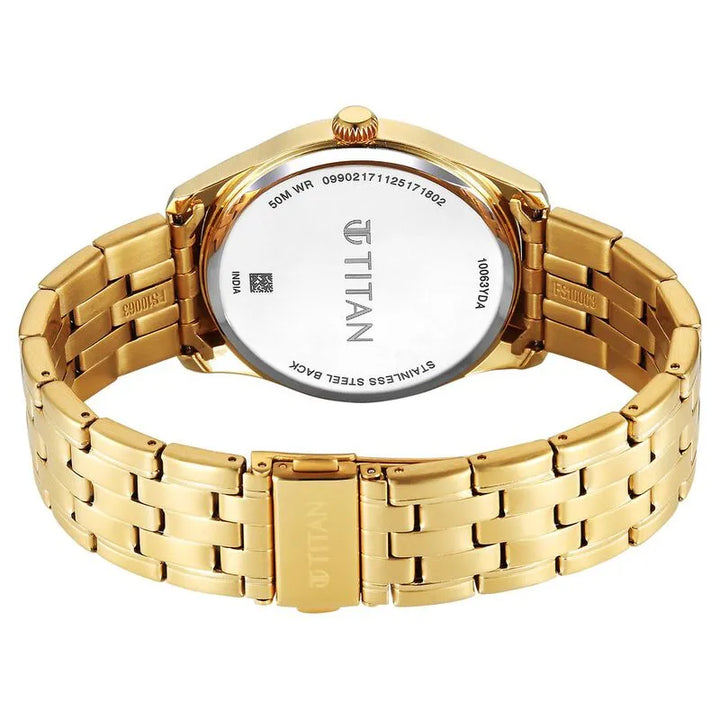 Titan Neo Roman Green Dial Carnation Gold Stainless Steel Men&