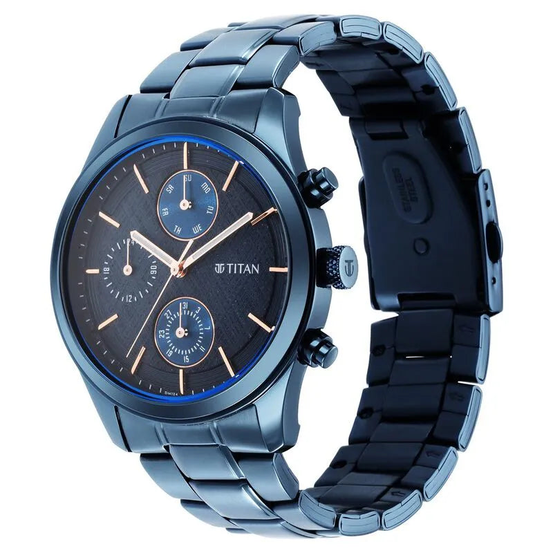 Titan Neo Splash Quartz Analog Blue Dial Men&