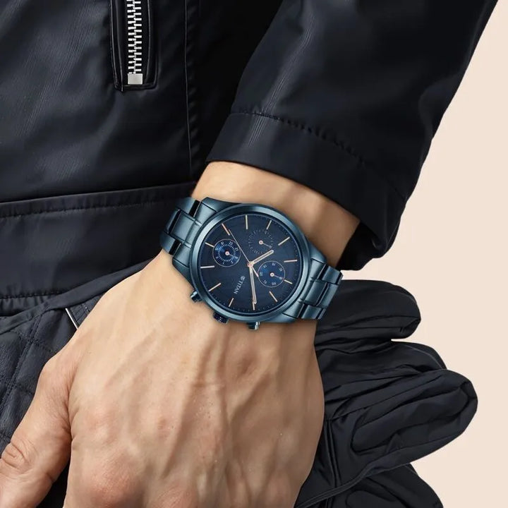 Titan Neo Splash Quartz Analog Blue Dial Men&