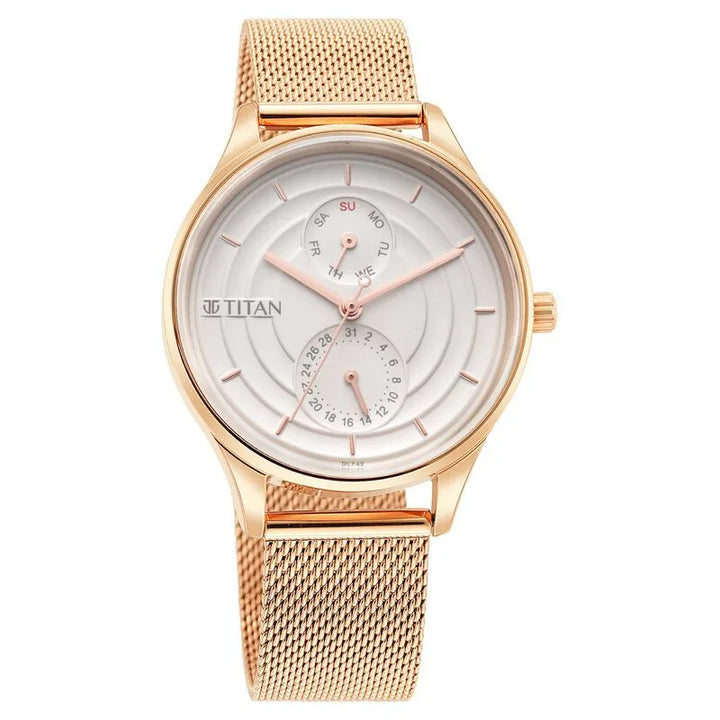 Titan Neo Workdays Silver Dial Quartz Multifunction Women&