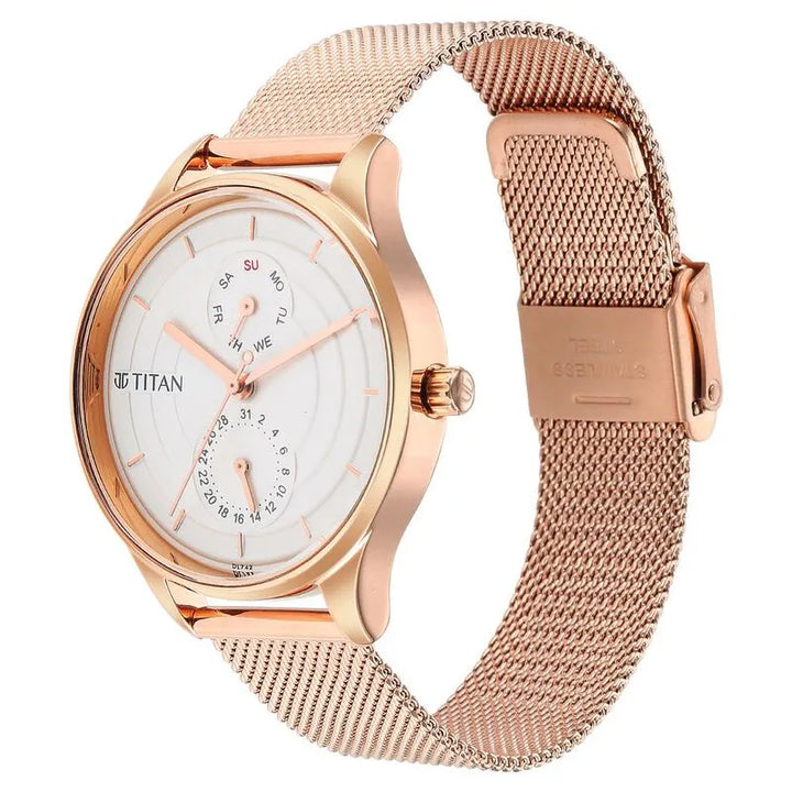 Titan Neo Workdays Silver Dial Quartz Multifunction Women&