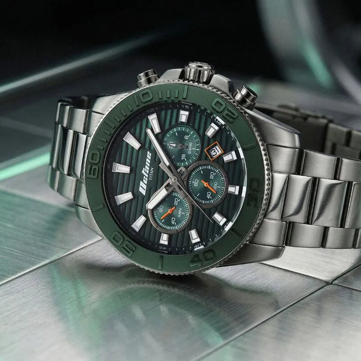 Titan Octane Accendo Chronograph Green Dial Men&