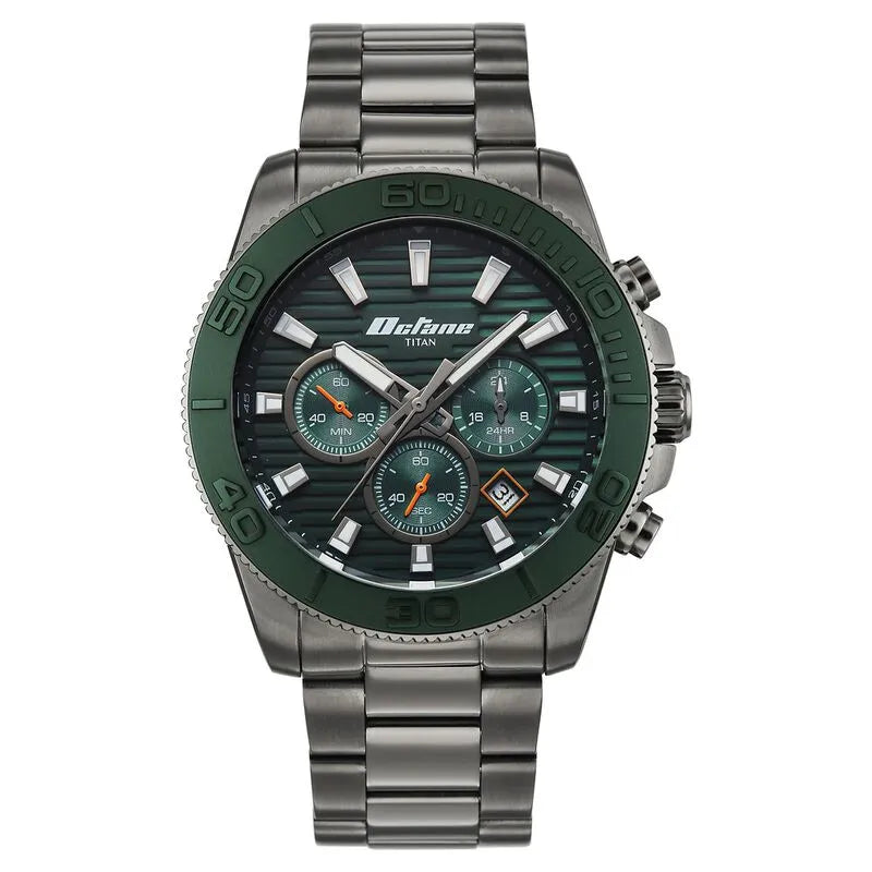 Titan Octane Accendo Chronograph Green Dial Men&