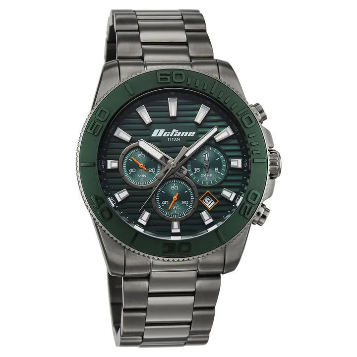 Titan Octane Accendo Chronograph Green Dial Men&